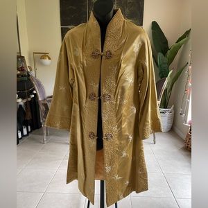 Vintage 60s Gold Kimono Jacket from Hong Kong